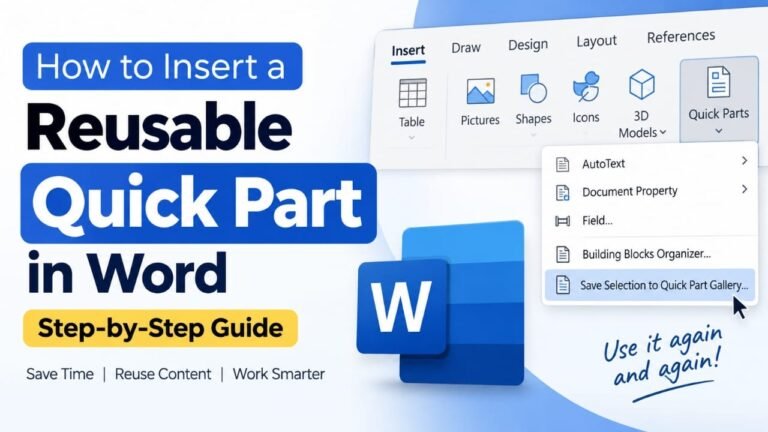 How to Insert a Reusable Quick Part in Word: Step-by-Step Guide