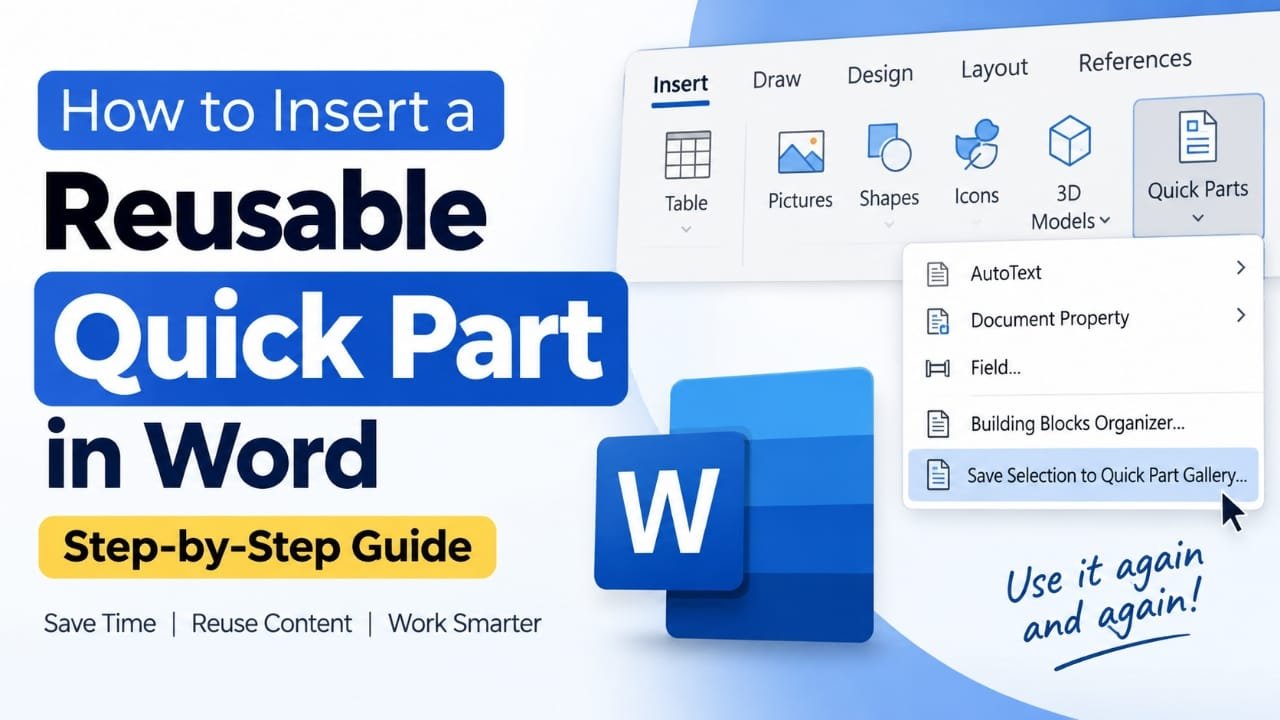 How to Insert a Reusable Quick Part in Word: Step-by-Step Guide