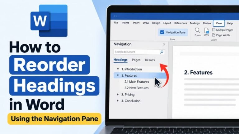 How to Reorder Headings in Word Using the Navigation Pane