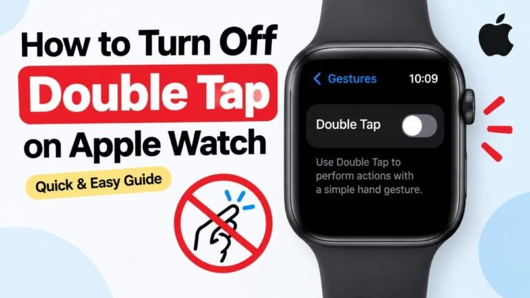 How to Turn Off Double Tap on Apple Watch