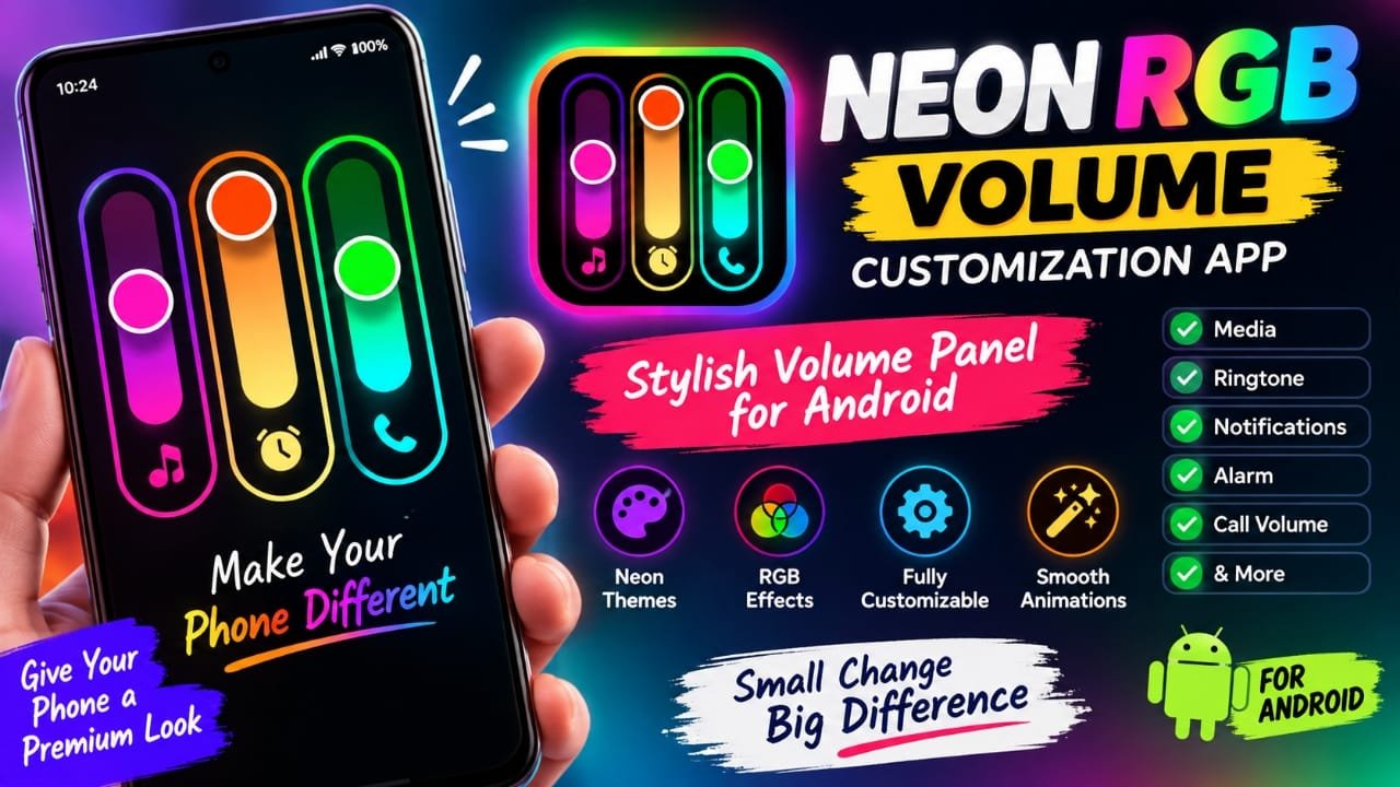 Neon RGB Volume Customization App: Add Neon and RGB Effects to Your Android Volume Panel