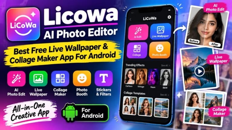 Licowa AI Photo Editor: Free Photo Editing, Live Wallpaper & Collage Maker for Android