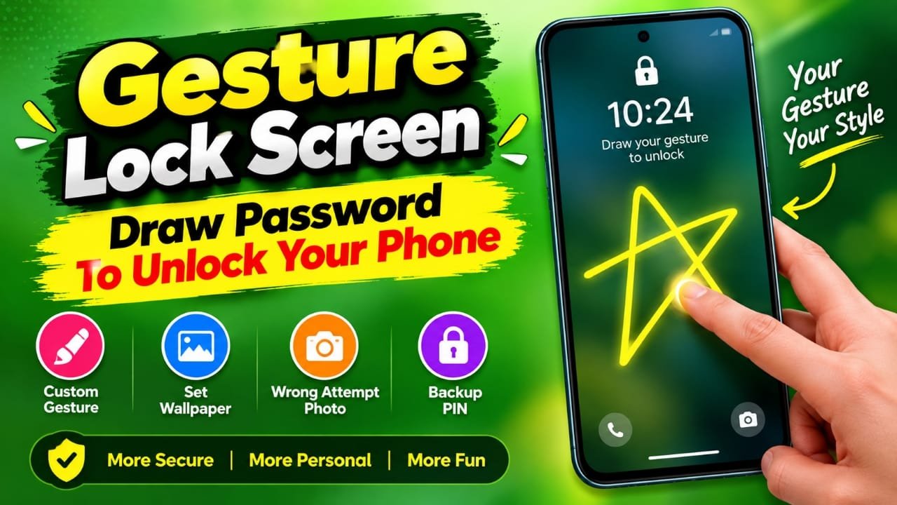 Gesture Lock Screen: Draw a Custom Password to Unlock Your Android Phone