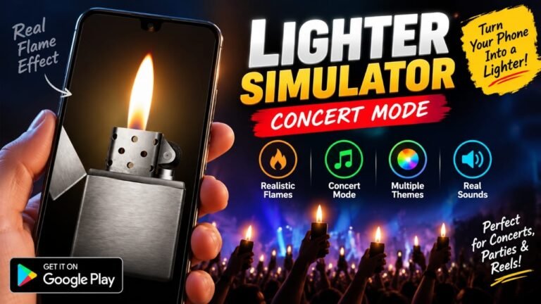 Lighter Simulator Concert Mode for Android: Realistic Flames, Themes and Concert Effects