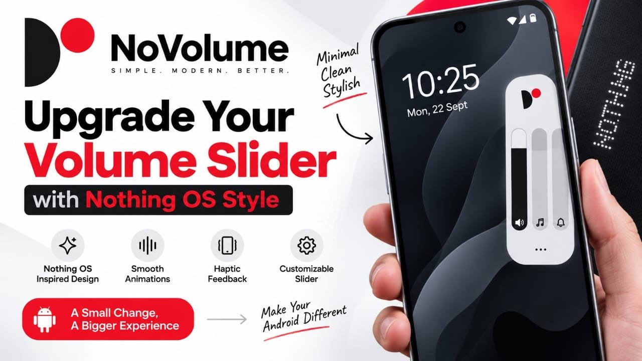 NoVolume App Review: Give Your Android Volume Slider a Nothing OS-Inspired Look